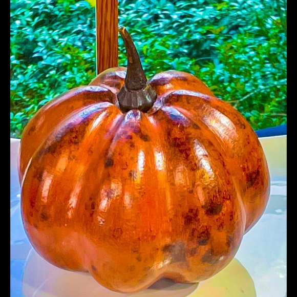 ▪️VTG▪️1990's Lot of 1 Rustic Metal & 1 Metallic Foam Pumpkin Decor Centerpieces - Picture 4 of 11